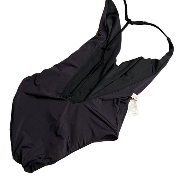 Onia Swimsuit WMNS Small Black One Piece Helene Plunge T Strap Open Back Sexy - Picture 14 of 16